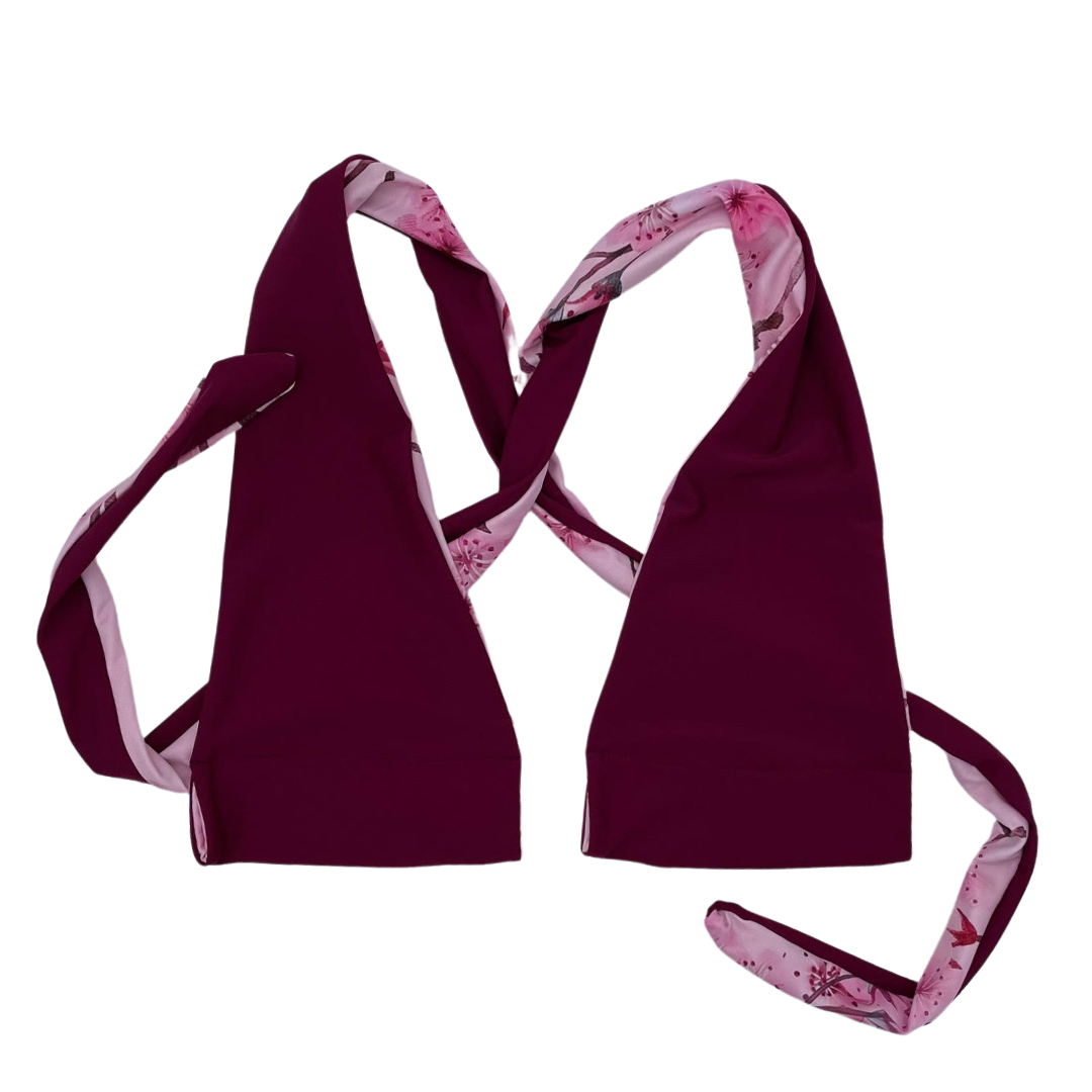 Tri Fit Bikini Tops comfort support for large bust big boobs Cerise Reversible - Lemonkini