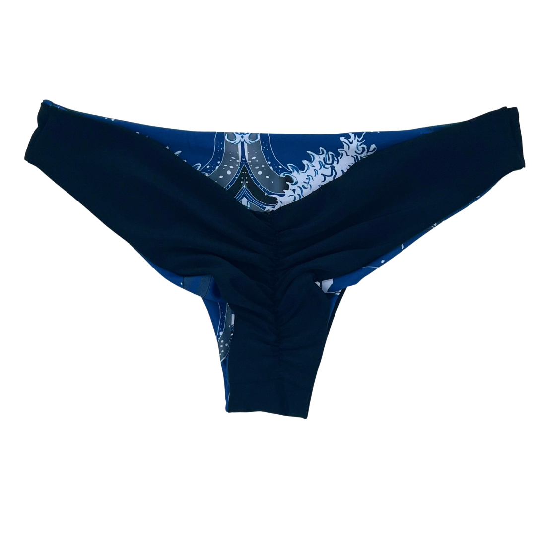 Cheeky Reversible Bikini Bottom Cute Bikini Bottoms Back Black - Lemonkini