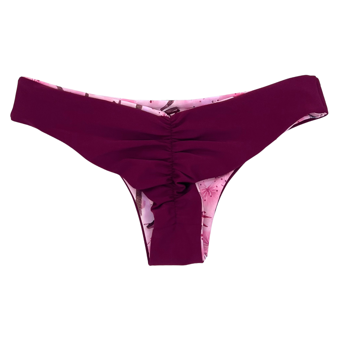 Cheeky Reversible Bikini Cute Bikini Bottoms Bottom Cerise Back - Lemonkini