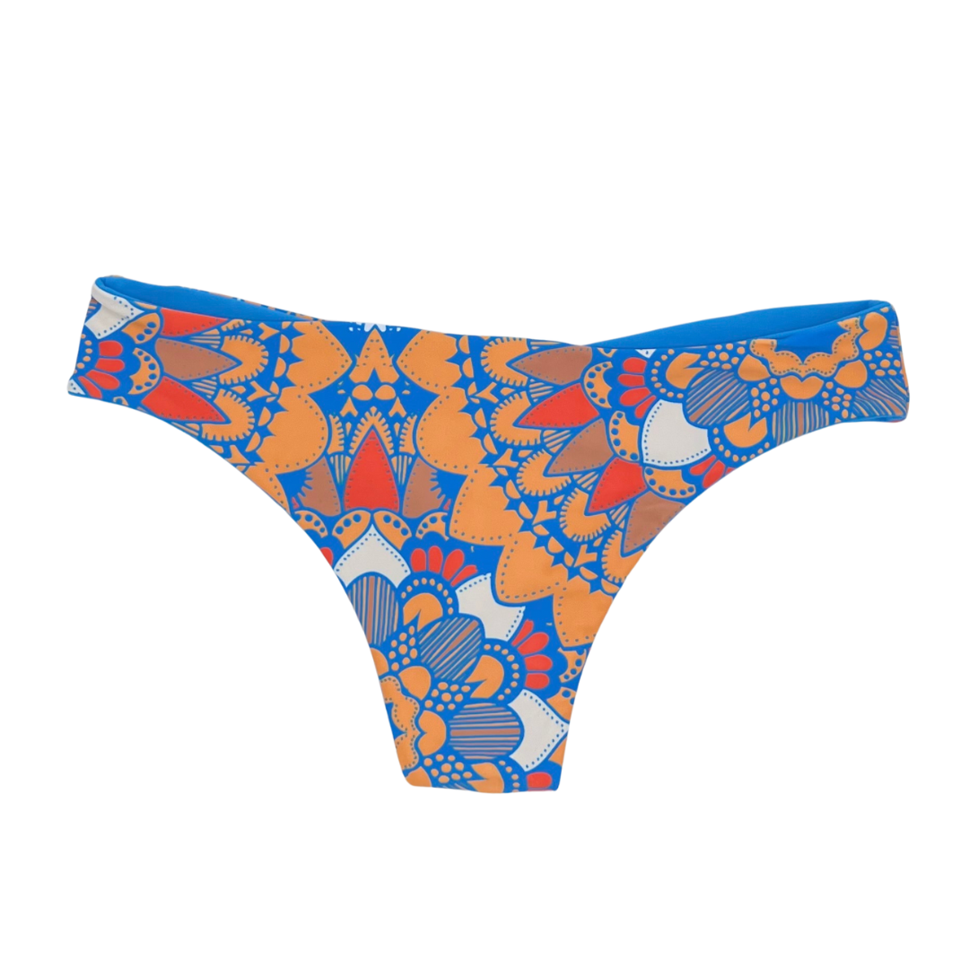 Cheeky Bikini Bottom Reversible cute bikini bottoms Retro Print - Lemonkini