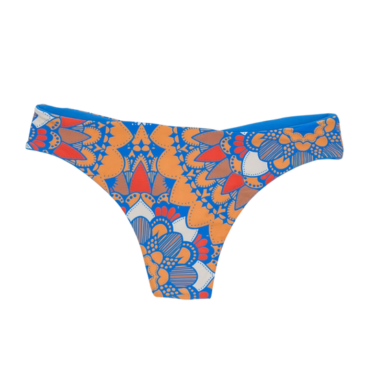 Cheeky Bikini Bottom Reversible cute bikini bottoms Retro Print - Lemonkini
