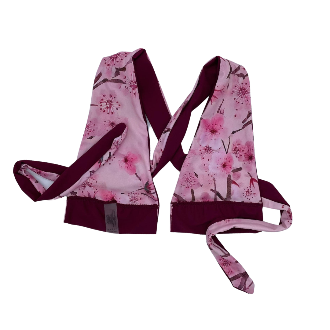 Tri Fit Bikini Tops comfort support for large bust big boobs Cherry Blossom Reversible - Lemonkini