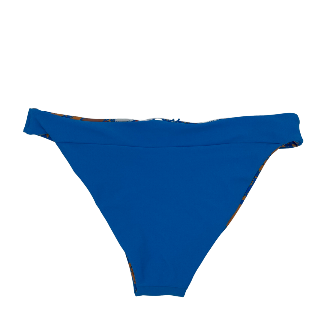 Mod Bikini Bottom Moderate Coverage Azure Blue Reversible Back View  - Lemonkini