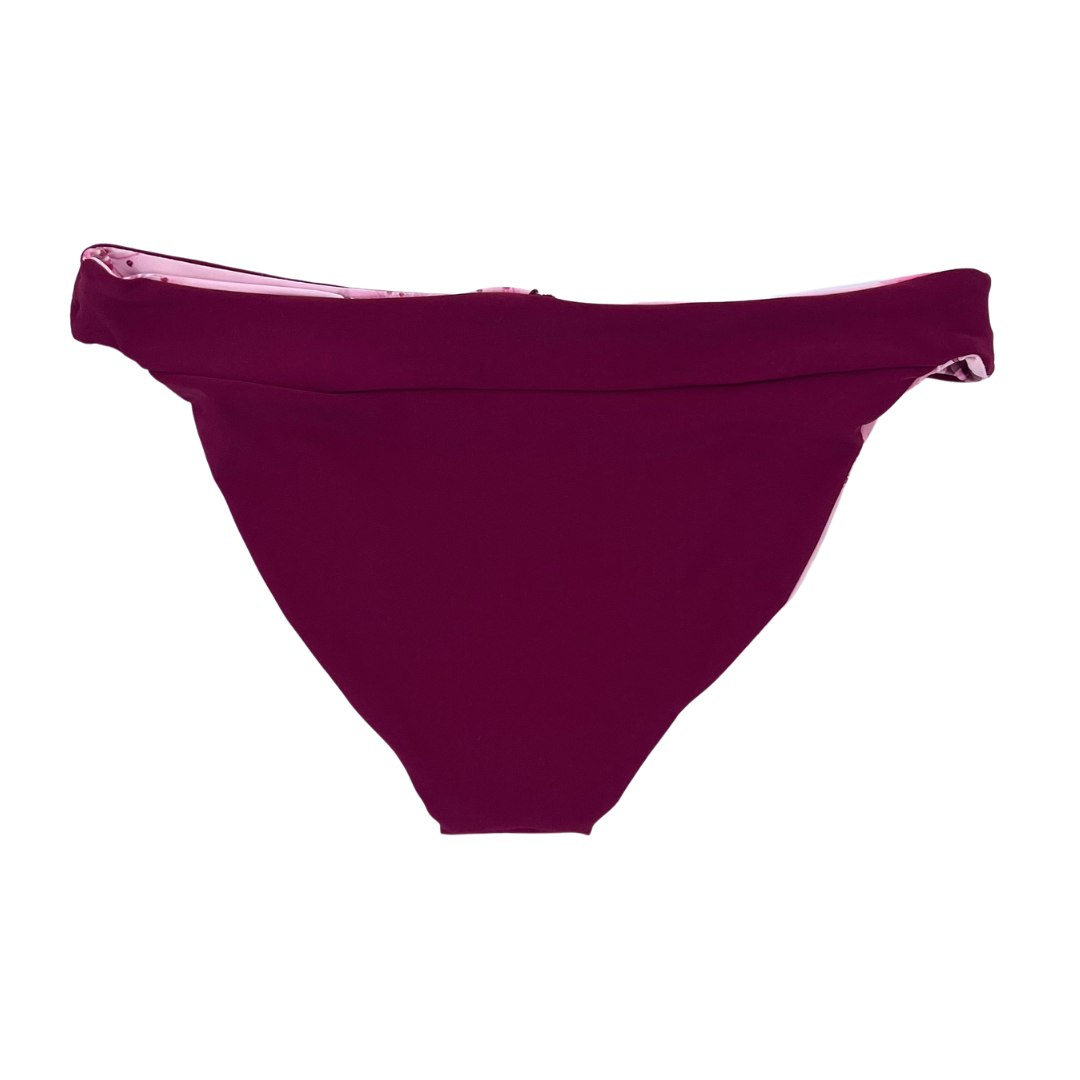 Mod Bikini Bottom Moderate Coverage Cerise Reversible Back View  - Lemonkini