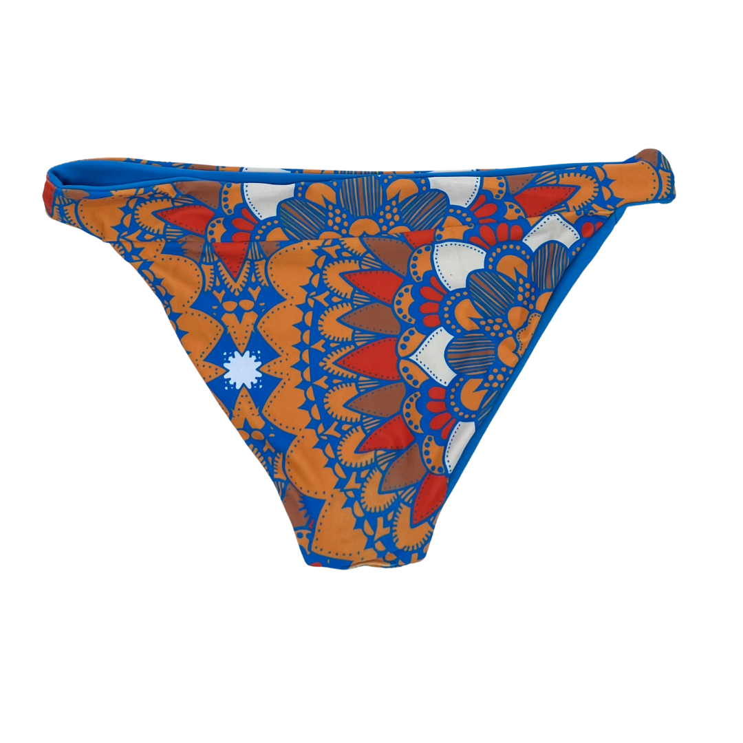 Mod Bikini Bottom Moderate Coverage Retro Print  Reversible Back View  - Lemonkini