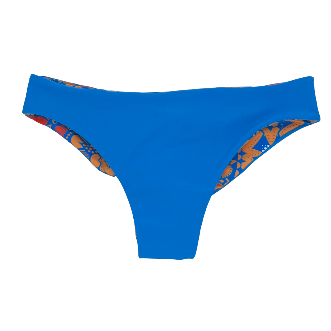 Cheeky Reversible Bikini Bottom Front cute bikini bottoms Azure Blue - Lemonkini