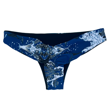 Cheeky Reversible Bikini Bottom Cute Bikini Bottoms Back Whale Print- Lemonkini