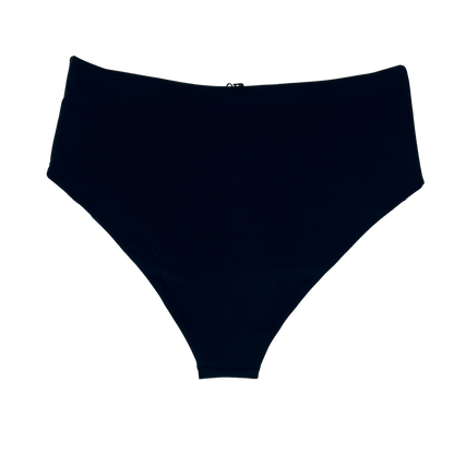 High Waist Reversible Bikini Bottom Black Back View - Lemonkini