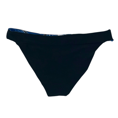 Mod Bikini Bottom Moderate Coverage Black Reversible Back View  - Lemonkini